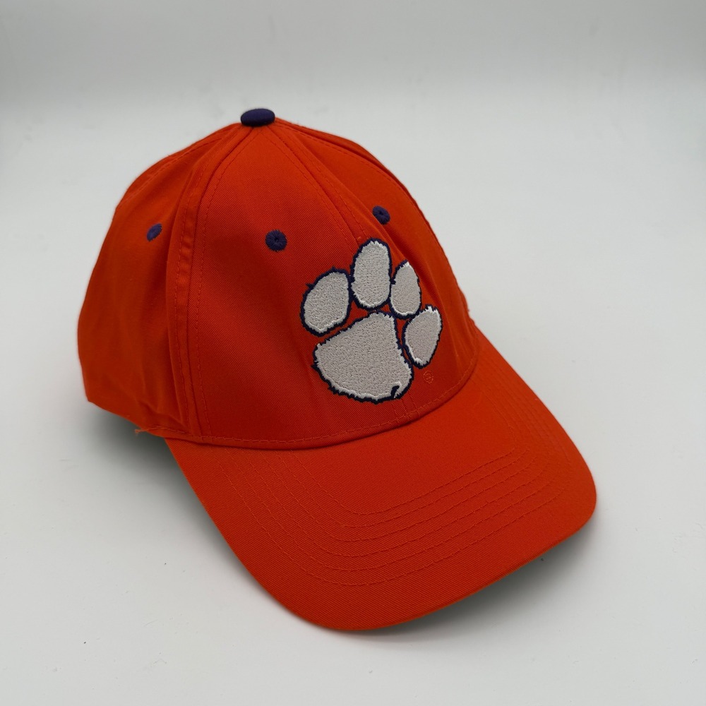 Captivating Headgear Clemson Tigers Hat Orange Paw Print Adjustable Baseball Cap